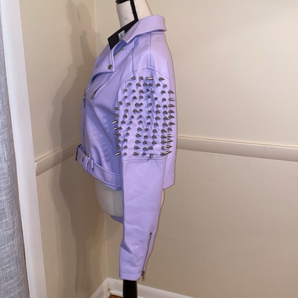 NWT Killstar Disharmony spiked leather jacket lilac purple 3XL RUNS SMALL - Picture 4 of 6